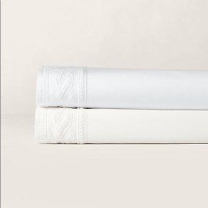 RALPH LAUREN Queen Katrine Flat Sheet, Color: Off White